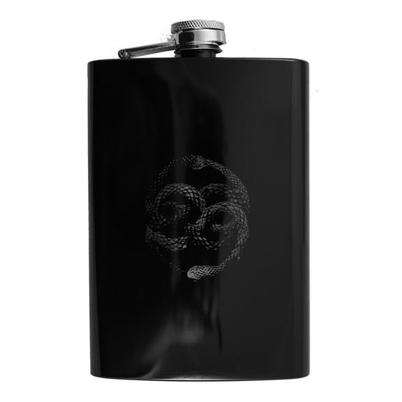 8oz Ouroboros Black Flask L1