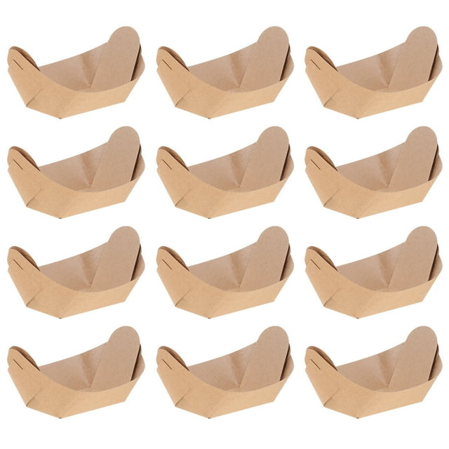 100Pcs Frying Food Box Oil Proof Paper Box Paper Snack Container Fried Food Holder