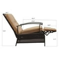 thumbnail image 3 of Patio Recliner Chair with Extendable Footrest, Adjustable Reclining Chair with Padded Cushions and Metal Frame, Outdoor Lounge Chair for Poolside Garden Lawn, khaki, 3 of 7