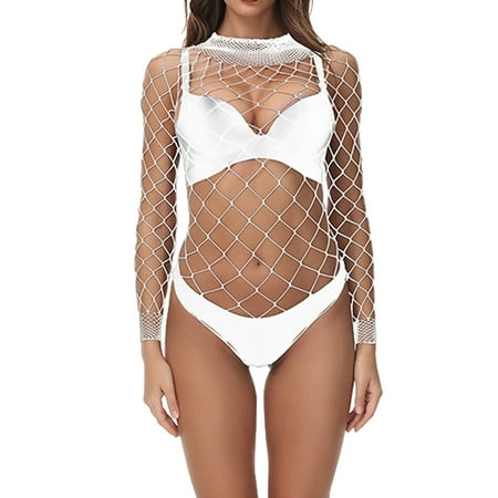 Fishnet Bodysuit Mesh Bodystocking Sexy Lingerie For Women Lace Babydoll Bodysuit Tight Nightwear