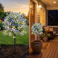 thumbnail image 7 of Artificial Violet Flowers with LED Lights Ground Stake Tree 28 Heads Plastic Outdoor Yard Garden Home Decor Waterproof, 7 of 7
