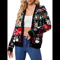 thumbnail image 2 of Suéteres Navideños para Mujer, Lindos, Peludos y Divertidos, para Fiestas Navideñas de Invierno, Suéter Informal de Punto Negro L, 2 of 10