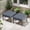 Black, variant on Opohoro Outdoor Patio Ottomans Set of 2, with 5" Thick Cushions, Blue