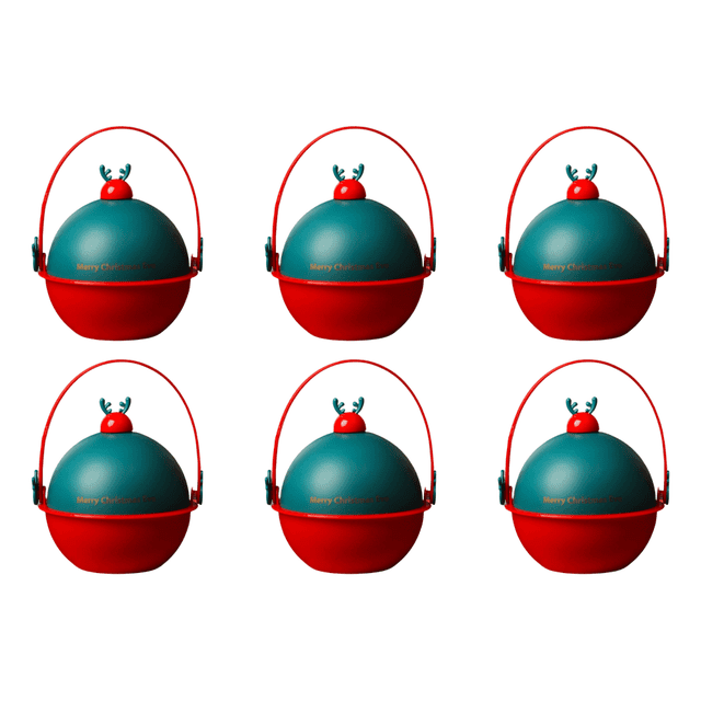 Cubos de dulces navideños con asa, cubos de golosinas, decoración navideña (alce de bola)