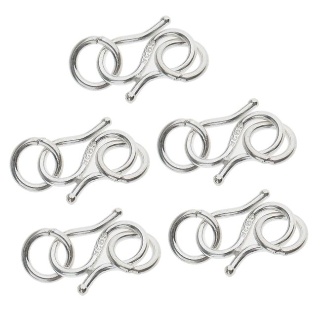 Ganchos de joyería 10 Piezas Joyería S-gancho Corchetes de Plata DIY Collar