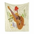 thumbnail image 1 of Gingko Soft Flannel Fleece Blanket, Spring Music Guitar Harvest Nature Growth Kids Inspiration Fall Tree Branch Pattern, Cozy Plush for Indoor and Outdoor Use, 50" x 70", Multicolor, by Ambesonne, 1 of 6