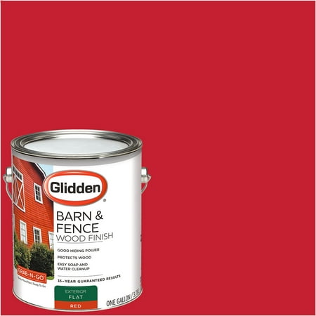 Glidden Grab-N-Go Barn & Fence, Exterior Paint, Red, Flat Finish, 1 (Best Paint For Home Theater Walls)