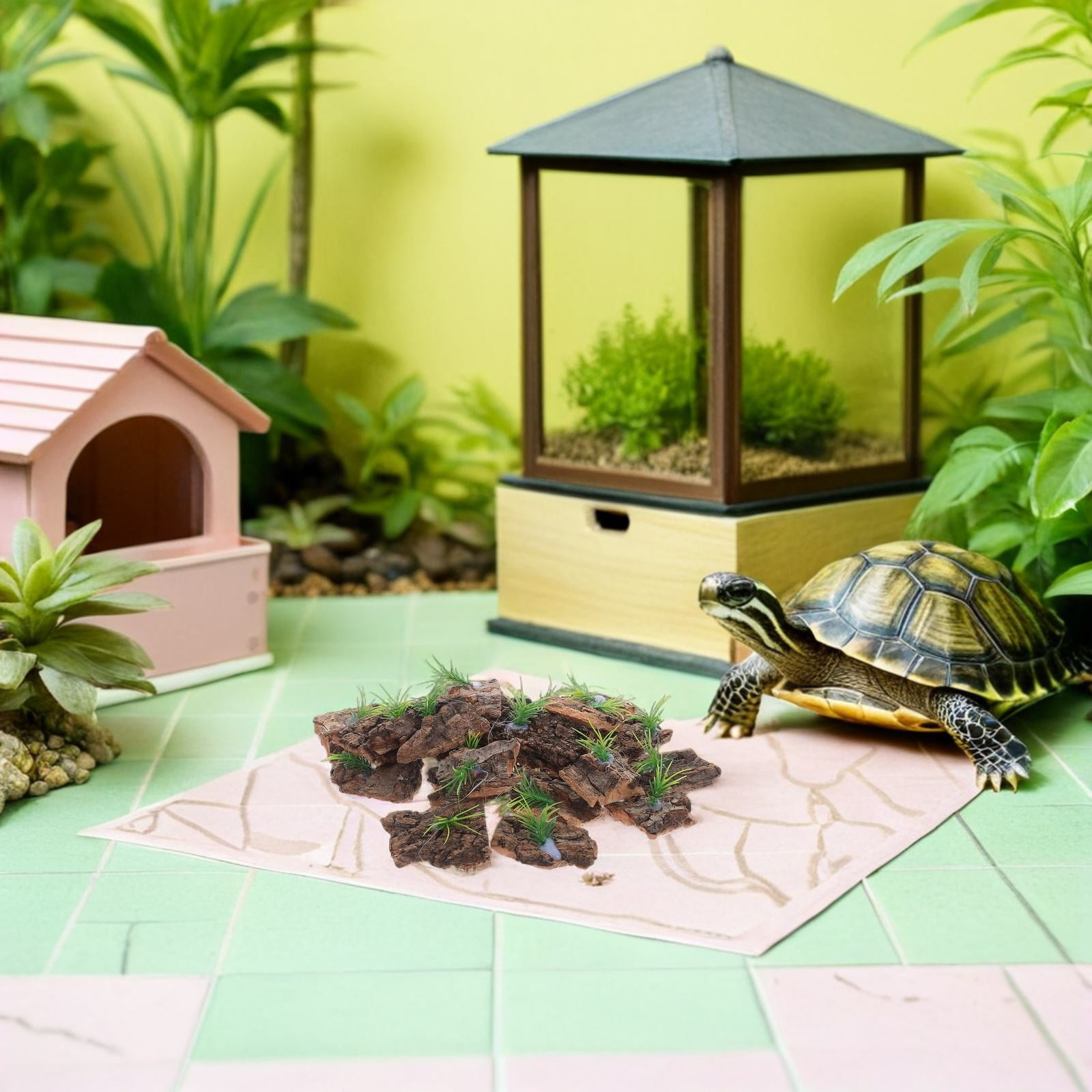 Luxshiny 24pcs Natural Bark Decor for Tortoise and Gecko Terrariums Climbing