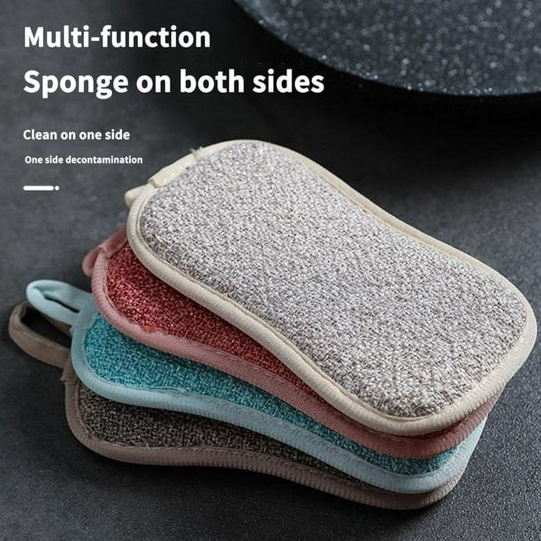 Non-Scratch Scrub Sponges Pads, Cleaning Scrub Sponge, Dish Wash Sponge,  Kitchen Sponge, Multi-Use Heavy Duty Scrub Sponge 6 Packs (Silver)
