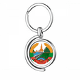 thumbnail image 1 of Laos Asia National Emblem Rotating Keychain Metal Keyring Holder, 1 of 2