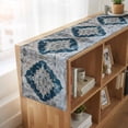 thumbnail image 6 of Blue Grey Boho Floral 72 Inch Table Runner, Vintage National Flower Farmhouse Dresser Scarf Cotton & Linen Tablerunner for Dining/Kitchen Island/Holiday Party Décor 13" x 72", 6 of 9