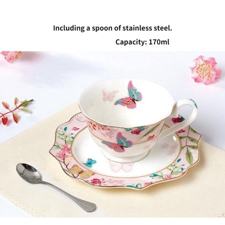 

Romantic European Coffee Cup Saucer Set Creative Ceramic Cup Luxury Valentine Flower Tea Mug Gift Porcelain Drinkware