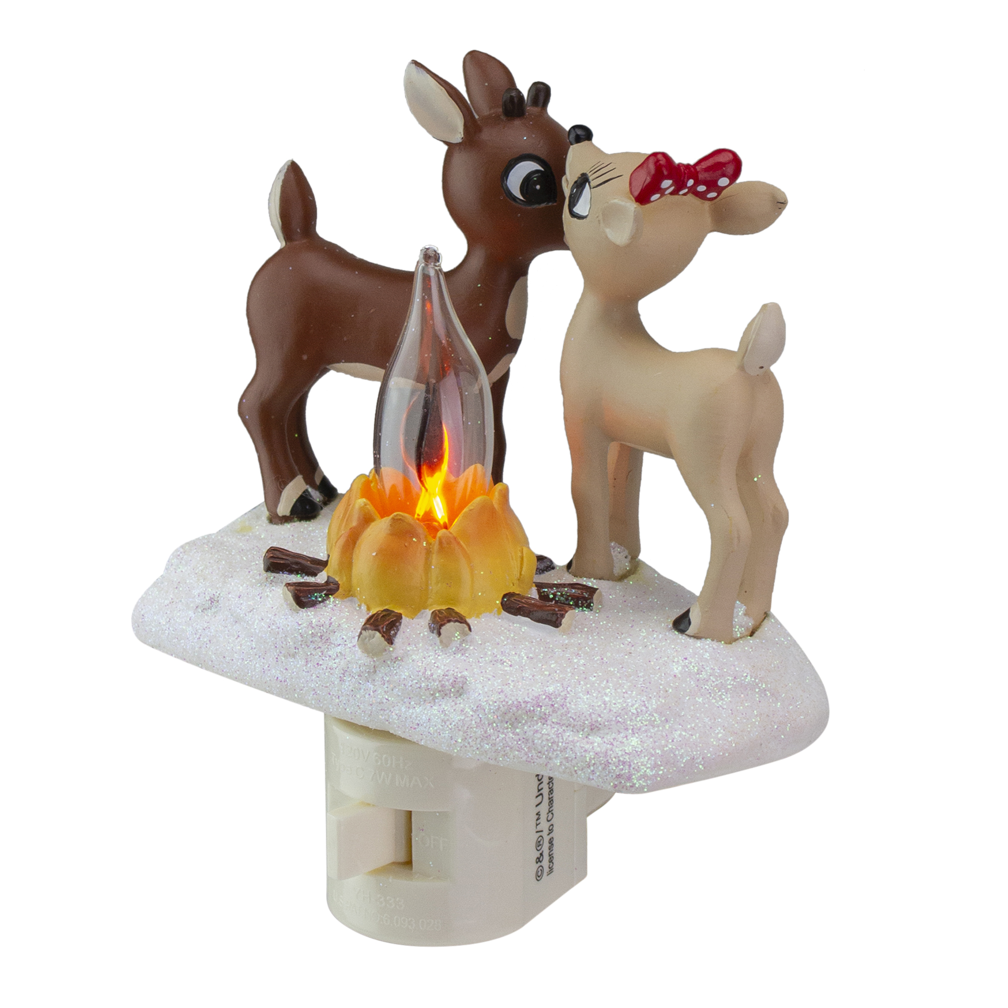 Rudolph the Red Nosed Reindeer Night Light with Flickering Flame, 5 1/4 Inch