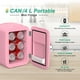thumbnail image 2 of Minirefrigerador CROWNFUL de 4 l/6 latas portátil (rosa), 2 of 8