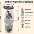 thumbnail image 6 of Swallow Lover Tumbler 40oz Personalized – Stainless Steel Travel Coffee Cup with Handle, Lid & Straw – Custom Bird Animal Gift for Women Girls Birthday Christmas, 6 of 6