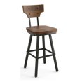 thumbnail image 1 of Amisco Ferguson 25.25" Distressed Wood Swivel Counter Stool in Brown/Gun Metal, 1 of 9