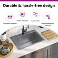 thumbnail image 5 of vidaXL 23.2-inch Kitchen Sink with Strainer, Top-Mount Sink Single Bowl, Silver Stainless Steel, 5 of 11