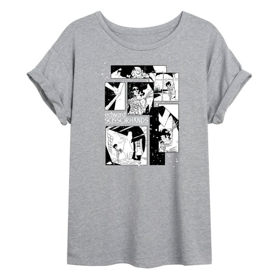 Edward Scissorhands - Comic Panels - Women's Oversized Graphic T-Shirt