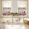 thumbnail image 4 of Christmas Kitchen Curtains and Valances Set, Rod Pocket Curtains Tier Farmhouse Window Curtains 36 Inch Length, Winter Gnomes Poinsettia Snowflake Leaves 3 Piece Kitchen Curtains Set, 4 of 6
