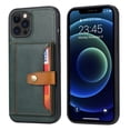 thumbnail image 1 of LoveCase Magnetic Leather Back Case Cover Card Holder Wallet Case with Card Pockets for iPhone 13 Pro (Green), 1 of 8