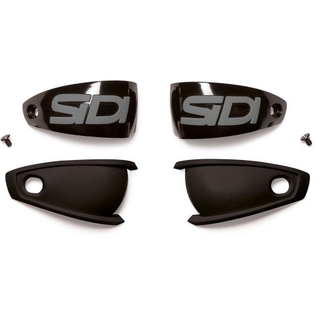 Sidi Coque de Talon de Rechange en Noir et Gris, Conçue pour le Soin des Pieds et Présentant une Forme Asymétrique avec le logo Sidi. Comprend Deux Coquetiers et des Vis pour une Fixation Sécurisée.
