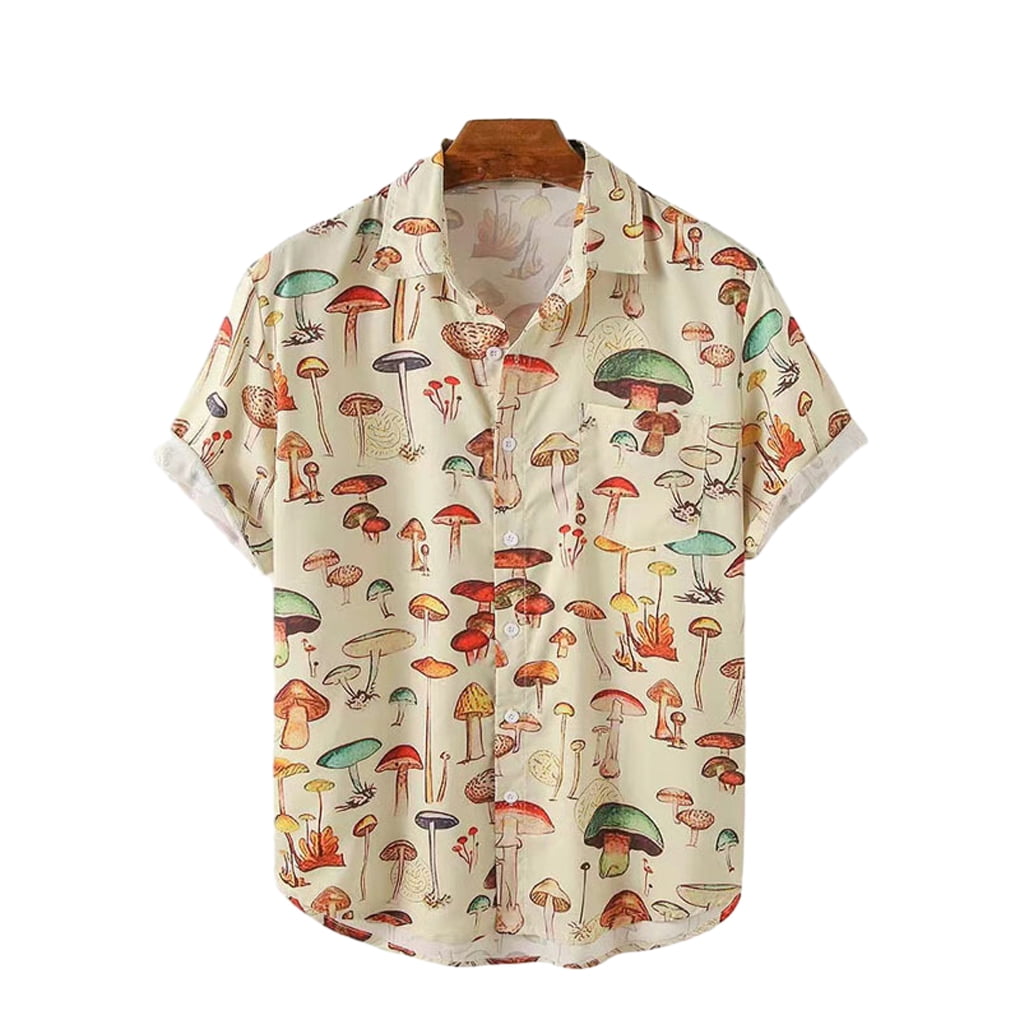 Jumpingount Camisa comoda de poliester con ventilacion para hombres adolescentes en atracciones turisticas de manga corta Camisetas albaricoque 1 2XL Walmart en linea