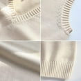 thumbnail image 4 of jinghuiyue Women’s V Neck Sweater Vest School Uniform Solid Color Sleeveless Knit Sweaters Pullover Tank Tops L, 4 of 6