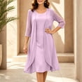 thumbnail image 5 of Levmjia Women's 2 Piece Outfit Set Chiffon Cardigan with Sleeveless Dress Long Summer Set V Neck Zip Back Cocktail Party Maxi Dress with Kimono, 5 of 9