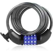 Bike Lock Cable,6ft. x 8mm Braided Steel Cable Anti-Theft Security Bicycle Lock with Keys for Mountain Bike, Road Bike, Electric Bicycle, Kids Scooter