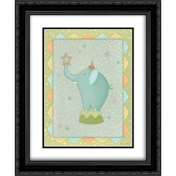 Circus 2 Elephant 2x Matted 20x24 Black Ornate Framed Art Print by Eisner, Viv