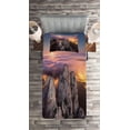 thumbnail image 2 of Ambesonne Mountain Quilted Coverlet 2 Pcs, Full Moon Sunset Alps, Twin Size, Multicolor, 2 of 2