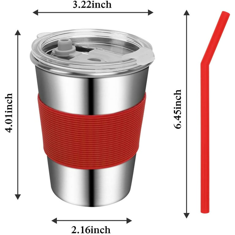 Stainless Steel Kids Cups with Lid Straws350ml Spill Proof Unbreakable Sippy  Cup