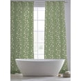 thumbnail image 5 of Sage Green Floral Sheer Curtains 96 Inch Length 2 Panels Set - Light Filtering Window Treatments, Spring Flowers Rod Pocket Semi Curtains for Living Room/Bedroom/Kitchen Décor, 104"W x 96"L, 5 of 7