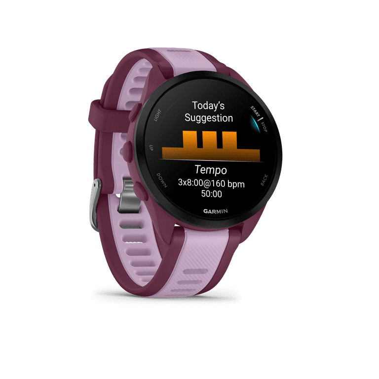 Garmin Forerunner 165 Music GPS Running Watch, Berry/Lilac