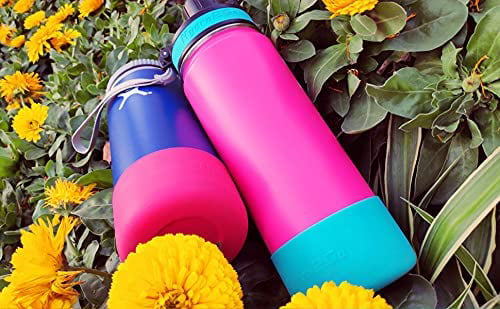 VIKIZUES Water Bottle Boot and Grip Band, Diamond Texture Silicone Boot  Compatible with Hydro Flask, Stanley Tumbler and Others, Anti-Slip Bottom