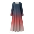 thumbnail image 4 of Lilgiuy Plus Size Dresses for Women 2023 Summer Clothes Gradient Long Sleeve Dresses with Pockets Oversized Maxi Dress for Going Out, 4 of 5