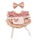 thumbnail image 2 of Figura de peluche con vestido a cuadros y accesorio para el cabello. Disfraces elegantes. Hazlo tú mismo. Rosa, 2 of 9