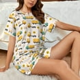 thumbnail image 4 of Fotbe Cars Print Pajama Set for Women 2 Piece Loungewear Short Sleeve Tops and Shorts Set Soft Sleepwear-X-Large, 4 of 7