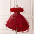 thumbnail image 4 of Vividxx Girls Dress Satin Girl Dress With Puffed Sleeves For Birthday Party Christening And 9-10 Years, 4 of 9