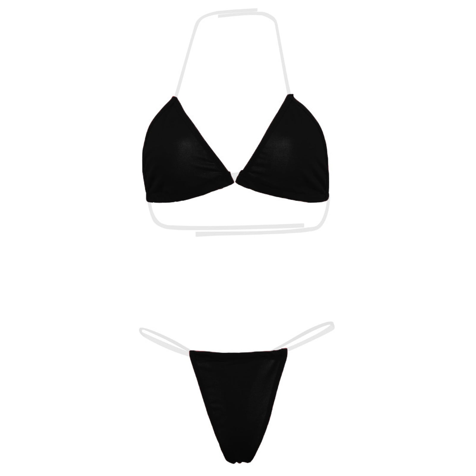 Black bikini with clear straps deals