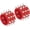 Red, variant on 2 Pcs Leather Punk Bracelet 8.7"/22cm Layered Row Conical Spikes Red -
