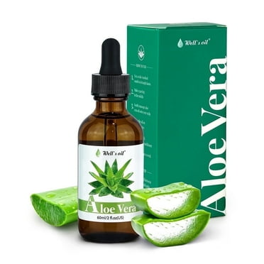 Well's Oil Aloe Vera Oil - for Dry Skin and Hair Care | Moisturizing, Soothing & Nourishing | Hair Growth | All Natural (2 fl oz / 60 ml)