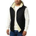 thumbnail image 2 of Men's Leisure Adding Fleece Thickened Hooded Vest Coat for Casual Layering, Outdoor Wear, and Winter Holiday Activities,Black,L, 2 of 5