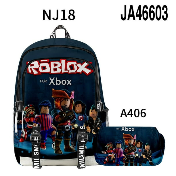Mochila escolar Roblox ROBLOX con estampado 3D de mundo Virtual para niñas, Bolsa Escolar de dibujos animados de Anime, estuche para lápices, Juego de 2 uds.