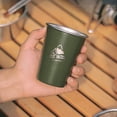 thumbnail image 3 of Taza de camping Acero inoxidable Viaje al aire libre Cerveza Bebidas Tazas Café Gris JShteea  El nuevo, 3 of 9