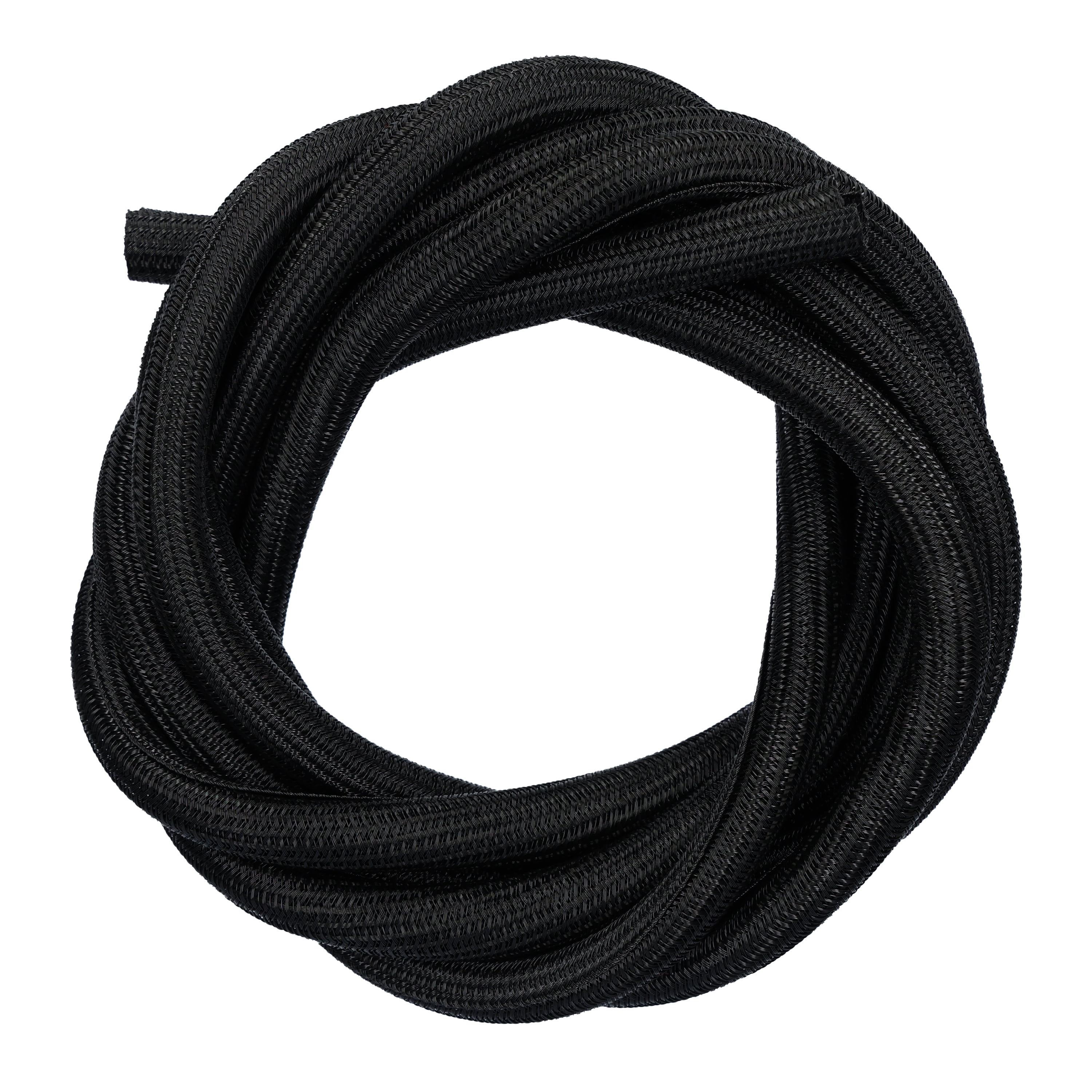 onn 10' Braided Cable Management Sleeve, Black