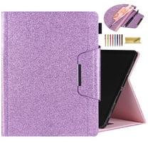 Dteck iPad 10th Generation Case, New iPad 10.9 Case 10th Gen 2022, Glitter Folio Stand Smart Auto Wake Sleep with Front Pocket Card Holder PU Leather Protective Case for iPad 10th Gen 10.9",Purple