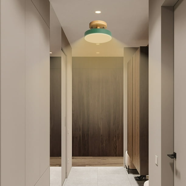Lámpara De Pasillo, Luz LED Interior Para Recibidor, Pantalla Acrílica, Cuerpo De Madera Maciza, Hierro Inoxidable, Iluminación Uniforme, Luz Blanca Cálida Suave