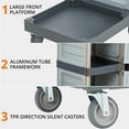 thumbnail image 3 of Cleaning Cart, 3-Shelf Commercial Janitorial Cart with Cabinet, Traditional Plastic Housekeeping Cart with 30 Gallon Bag, 200 lbs Capacity, 3 of 7