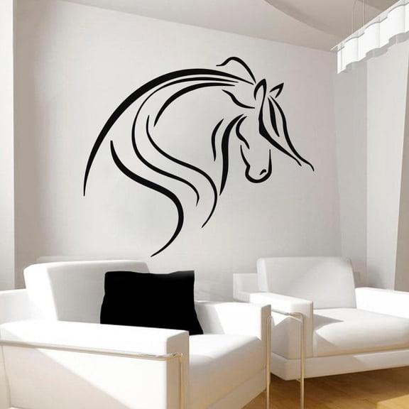 Creative Head Of Horse Wall Decal Vinyl Removable Home Decor Living Room Wall Sticker kids room decoration 35x30cm